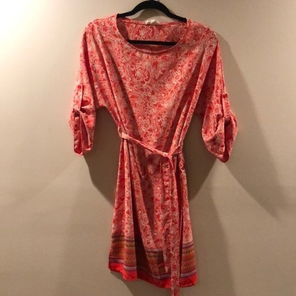 Freeway Paisley Print 3/4 Sleeve Dress Size Large